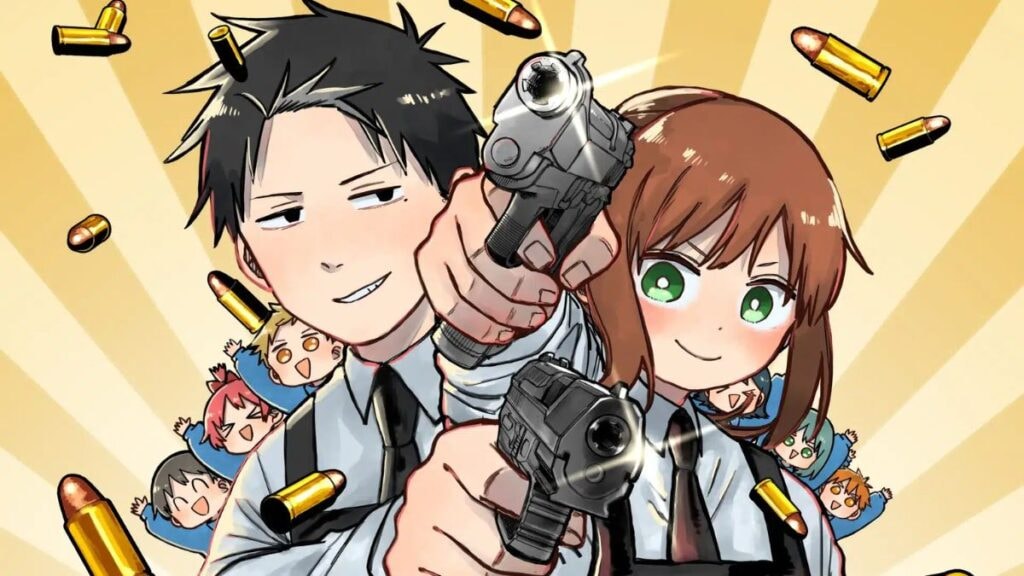 Rita et Doug souriants en pointants leur arme dans Kindergarten Wars