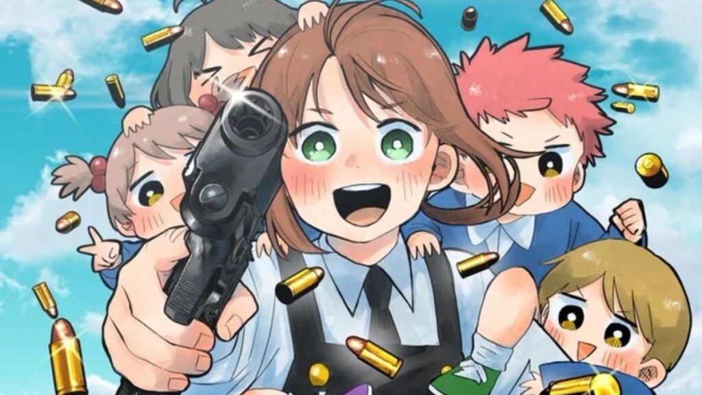 Rita souriant avec des enfants de sa maternelle dans Kindergarten Wars