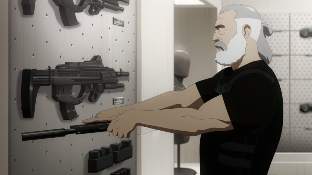 Sam Fisher préparant ses armes avant une mission dans Splinter Cell Deathwatch