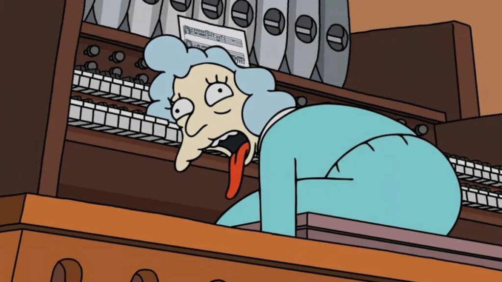 Alice Glick est morte sur son orgue dans les Simpson