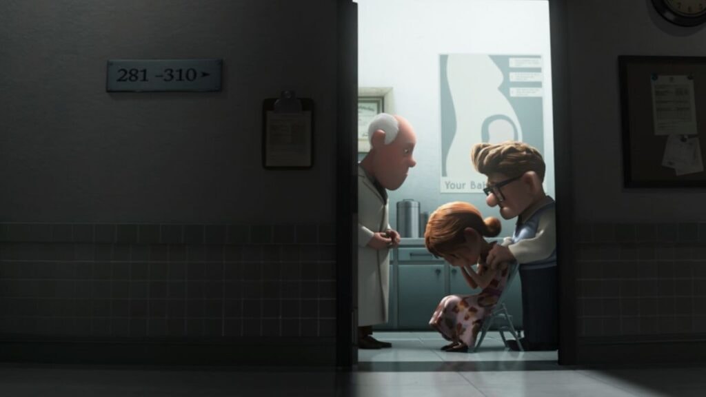 Ellie et Carl sont à l'hôpital dans Là-Haut