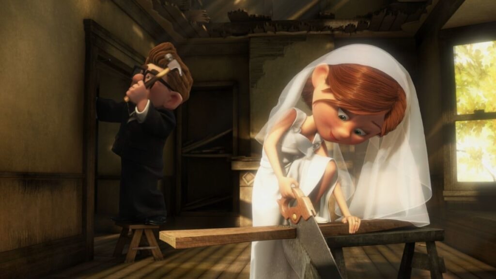 Ellie et Carl rénovent leur maison dans Là-haut