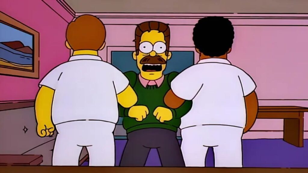 Une crise de Ned, Les Simpson