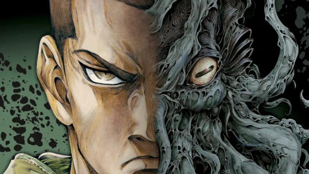 Kanetsugu Nawa abandonnant son humanité dans le manga Yomotsuhegui