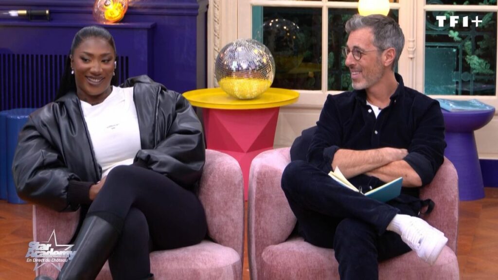 Aya Nakamura et Michaël Goldman à la Star Academy 2025.