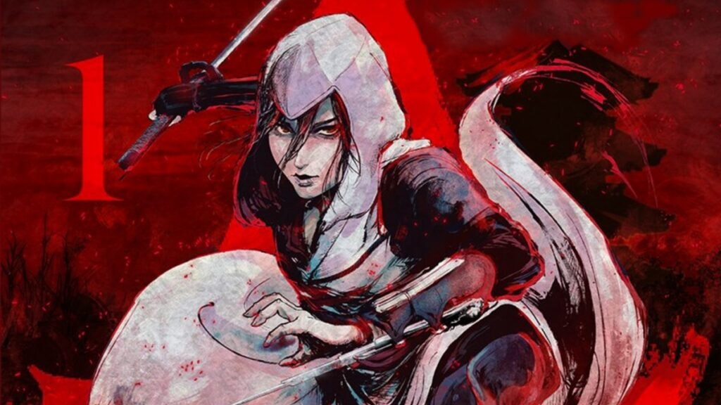 Tsuyu sur la couverture du tome 1 du manga Assassin's Creed Shadows - Les légendes d'Iga