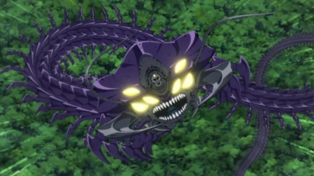 Le Grand Scolopendre Patriarche attaque dans une forêt de One Punch Man