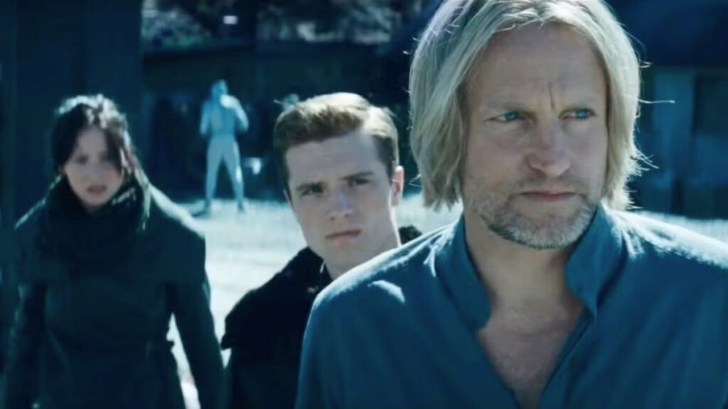 Peeta, Katniss et Haymitch dans Hunger Games