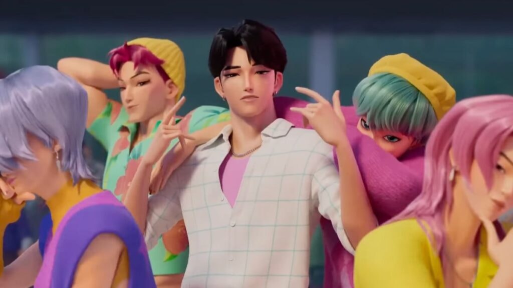 Les Saja Boys qui chantent la chanson Soda Pop dans Kpop demon hunters