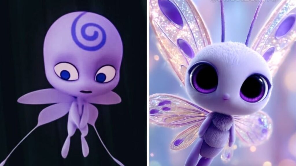 Nooroo dans Miraculous et version Pixar