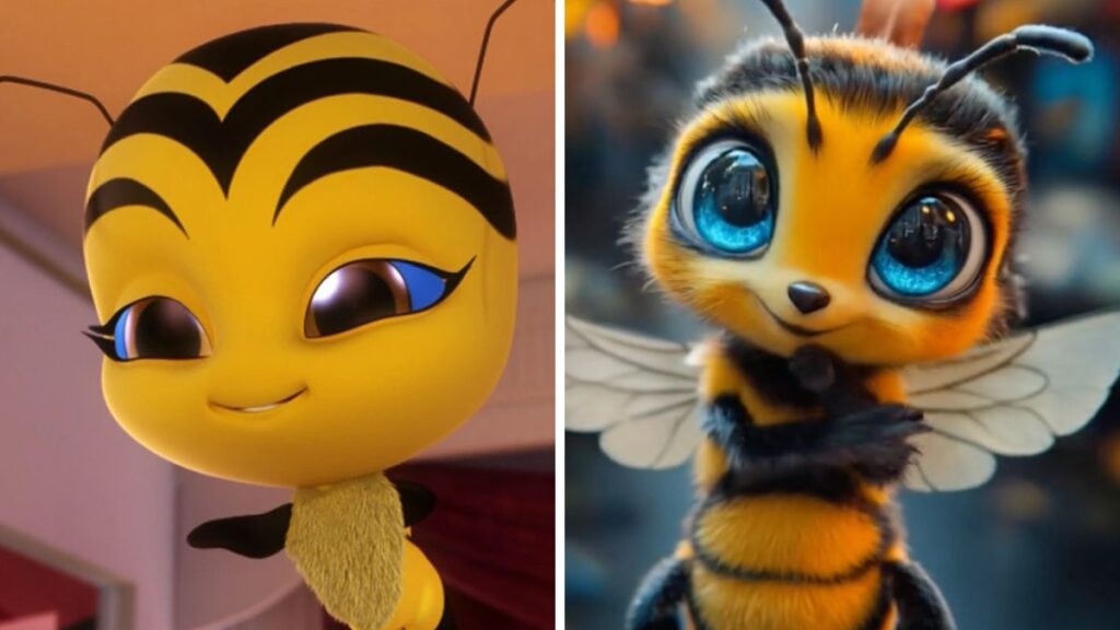 Pollen dans Miraculous et version Pixar