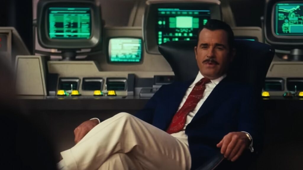 Robert House, assis dans son fauteuil et entouré de machines dans Fallout