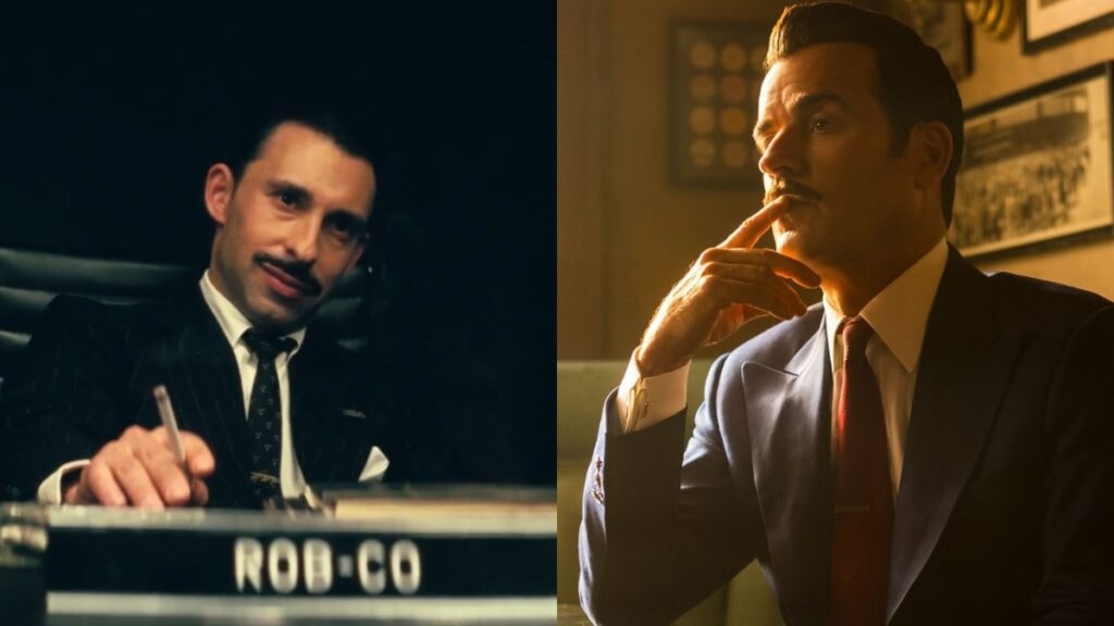 Les deux acteurs intérprétant Robert House cote à cote dans Fallout