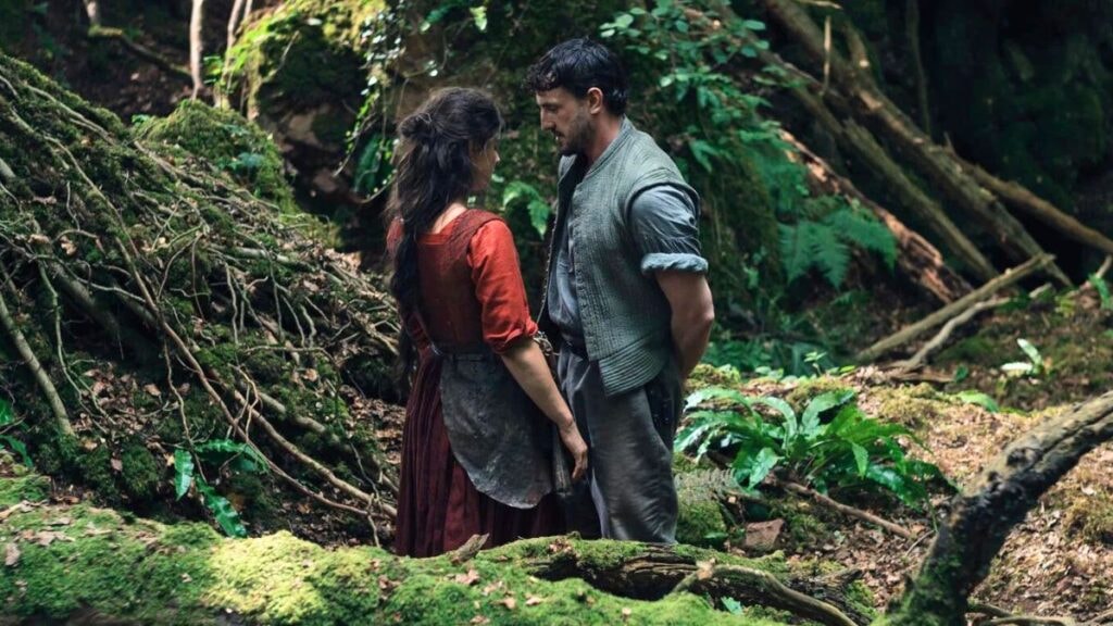 Jessie Buckley en Agnes et Paul Mescal en Will Shakespeare dans Hamnet