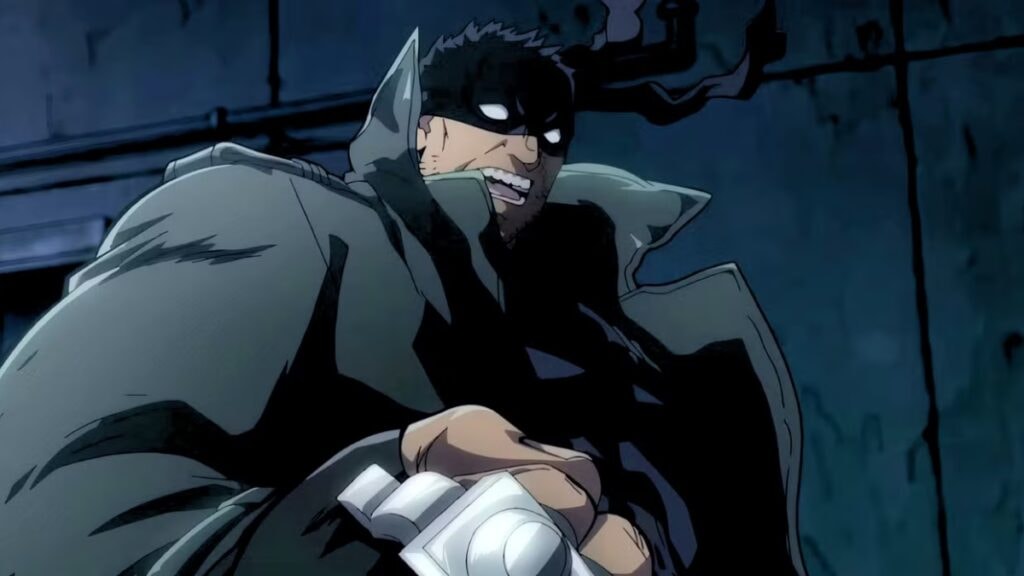 Knuckle Duster souriant pour intimider son adversaire dans My Hero Academia Vigilantes