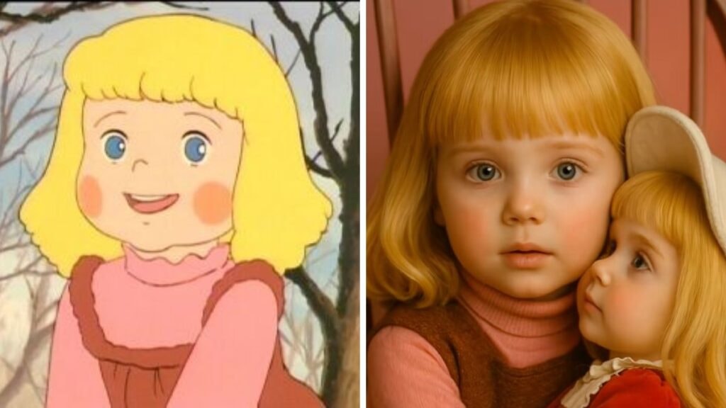 Lottie de Princesse Sarah dans le dessin animé VS en humain IA