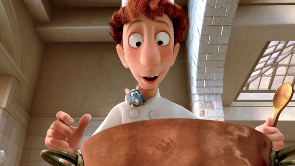 Alfredo Linguini et Rémy dans le film Ratatouille.