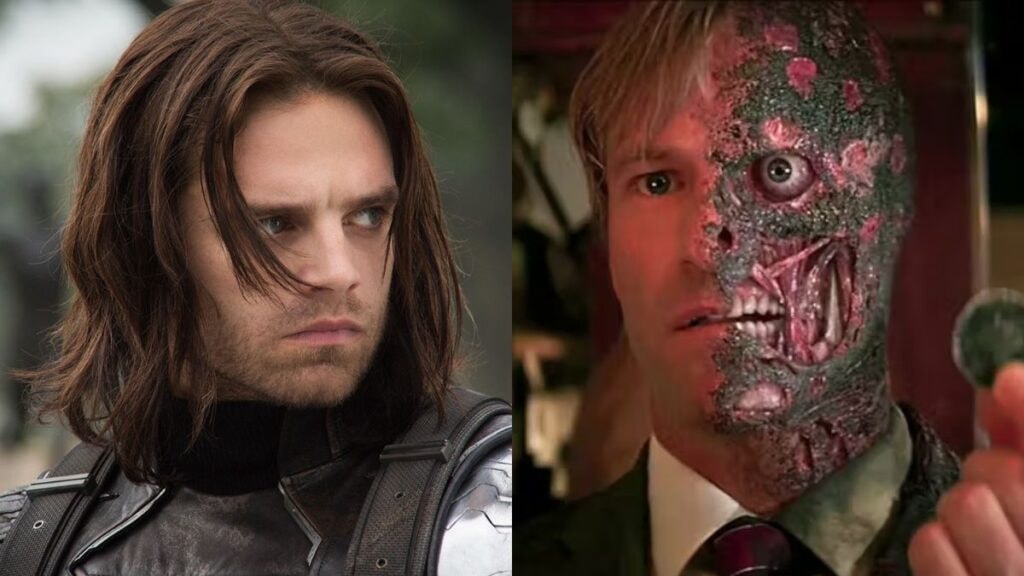 Sebastian Stan en Soldat de l'hiver et Harvey Dent 
