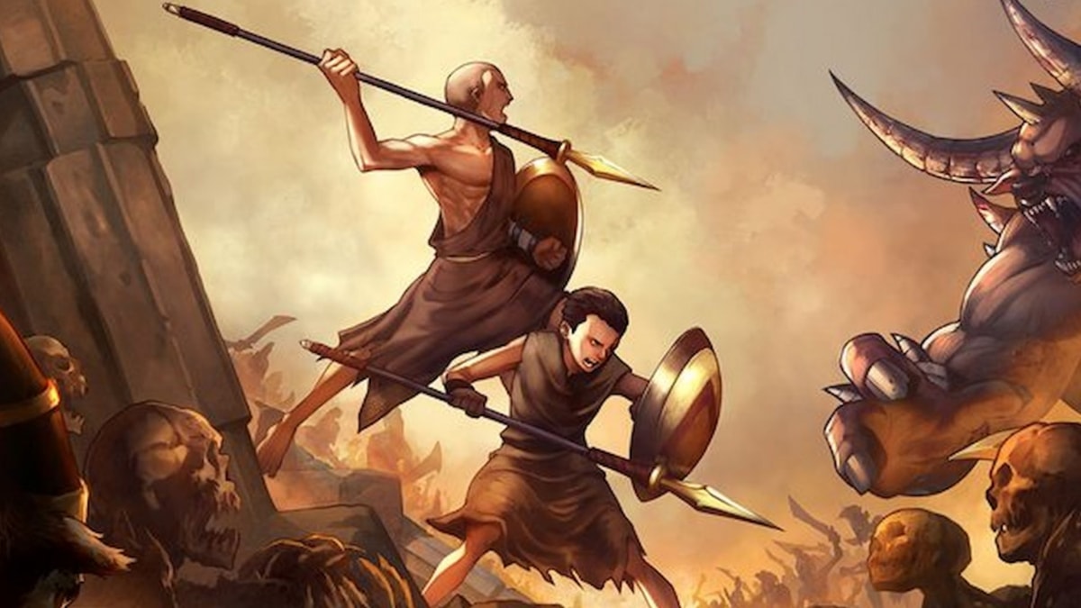 Kratos et son frère Deimos se battant contre des monstres dans God of War : Sons of Sparta