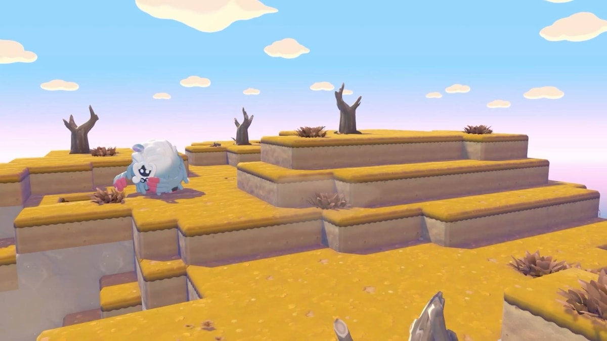 Bouledeneu dans un paysage désolé de Pokémon Pokopia