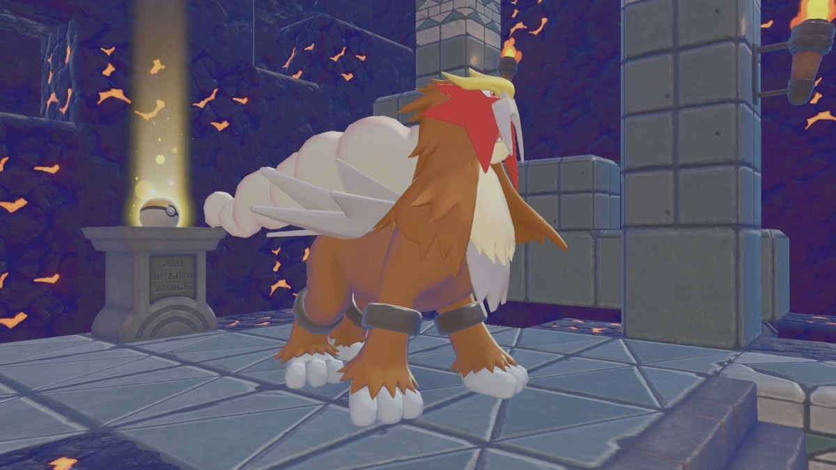 Le Chien Légendaire Entei dans le jeu vidéo Pokémon Pokopia